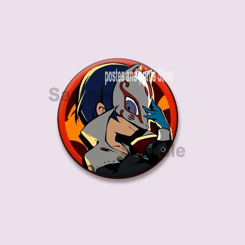 Spiel P-Persona 5 Runde Anstecker Ann Takamaki Ren Amamiya Knopfleisten Tasche Kleidung Dekorationen Brosche Sammlerstücke Schmuck Geschenke