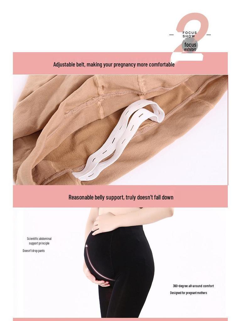 Damskie ciążowe legginsy podtrzymujące - Średniej grubości, 120D, Wiosna/Lato