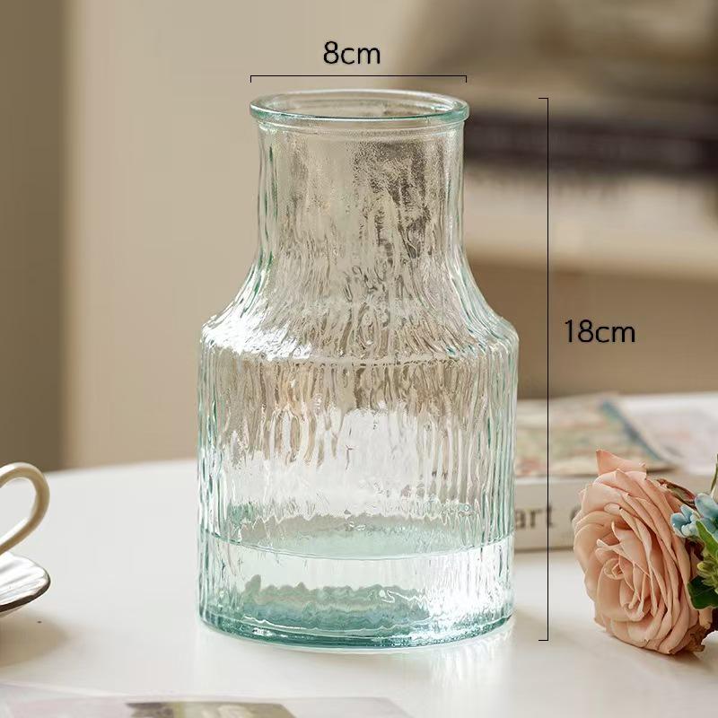Nordic Cone-Shaped Transparent Glass Vase for Lucky Bamboo and Flowers