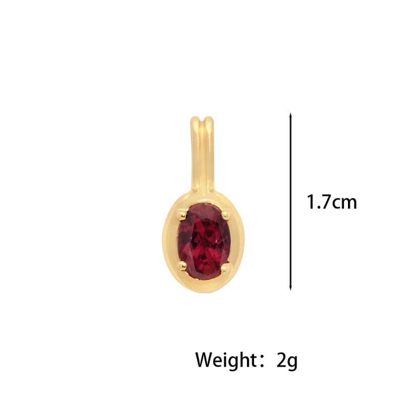 Women's Colorful Zircon Pendant Necklace Minimalist Geometric Design Bead Chain Suitable for Office Casual Wear Gifts