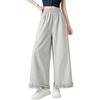 Lace Relaxed Casual [Kayiyasu] Women's Wide-Leg Pants, Summer, 9/10 Length, Hem, Lightweight, Breathable, Fit, (M Beige)