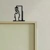 1Pcs Shower Figure Wall Decoration Minimalist Line Metal Bathroom Sign Rustic Door Art Sign Funny Door Topper Home Decorations