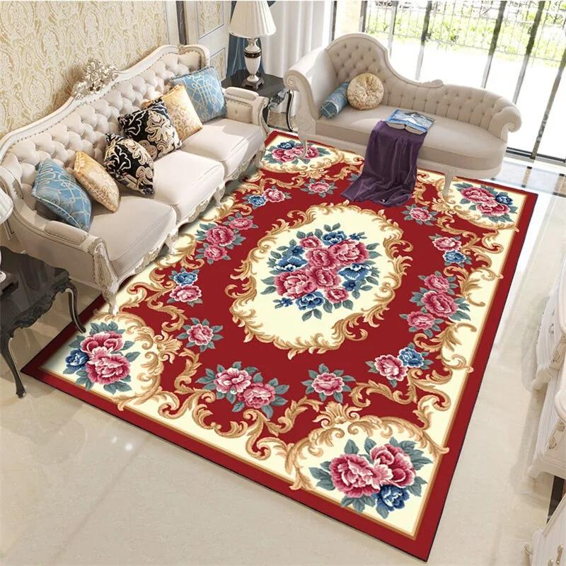 Retro Persia European Style Carpet Living Room Sofa Bedroom Bedside Study Entrance Door Mat Non-slip Luxury Home Decoration Rug