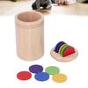 Color Sorting Sensory Toy Wooden Color Sorting Coin Box Toy Children Educational Color Sorting Cup F