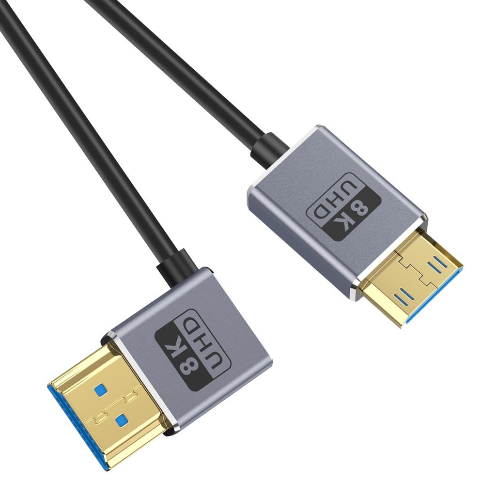 Duttek L Shape HDMI Mini HDMI Converter Cable 8K Mini HDMI To HDMI Short Cable 1 Ft 48Gbps Mini HDMI Ultra Thin L Shape Mini HDMI To HDMI Male