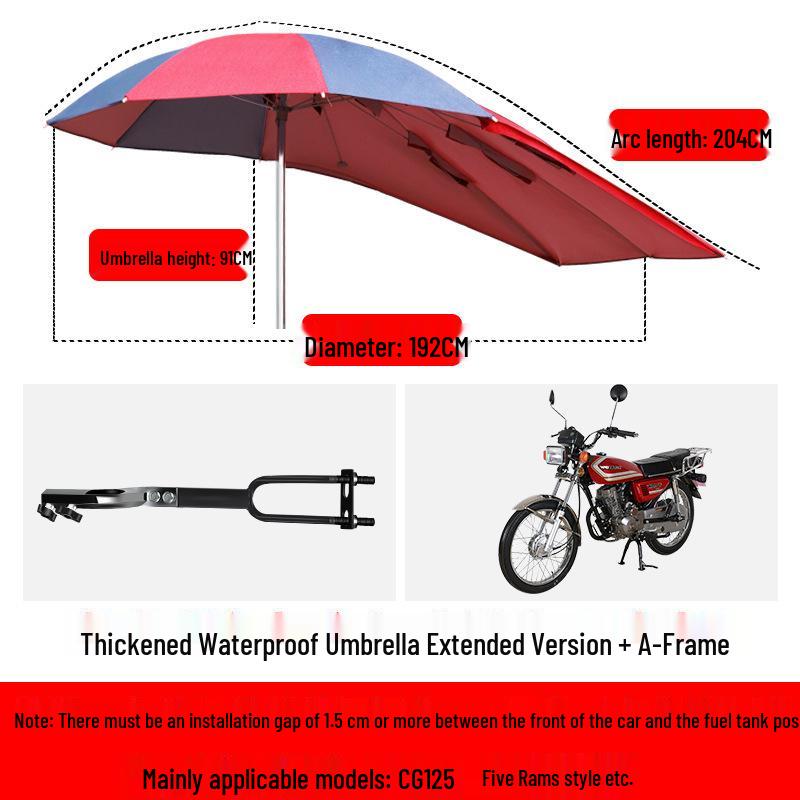 Robuster Sonnenschirm für Motorräder, Dreiräder & Tiefeinsteiger