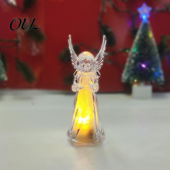 Desktop Ambient Lighting Guardian Angel Night Light, Small Prayer Reading Playing Music Peaceful Home Accents Figurine with LED Light for Desk, Table,