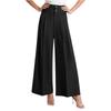 Damen lockere und lässige High-Waist gerade geschnittene Hose