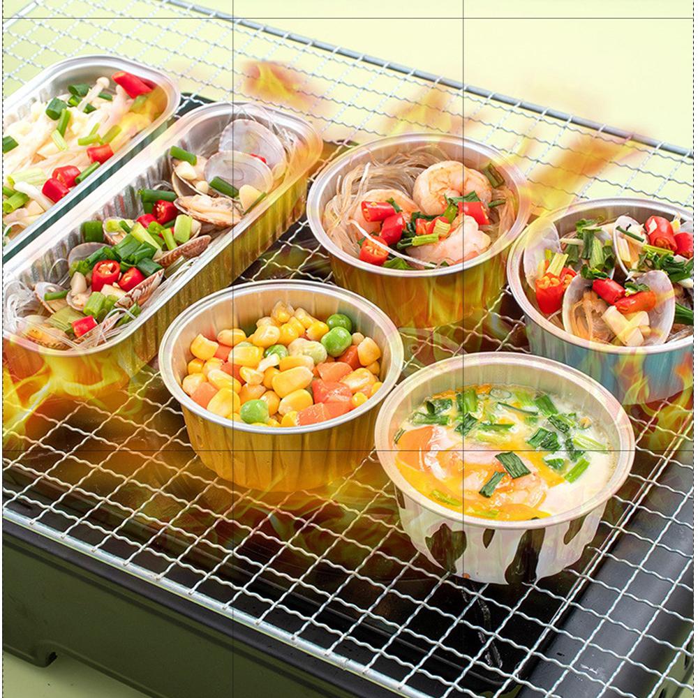 Barbecue Aluminum Foil Conventient Disposable Lunch Box Rectangular Packing Box Baked Rice Grilled Fish Plate Lunch Box