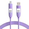 Four-in-One Fast Charging Liquid Silicone Cable, Solid Color, Compatible with Apple 15 Phones