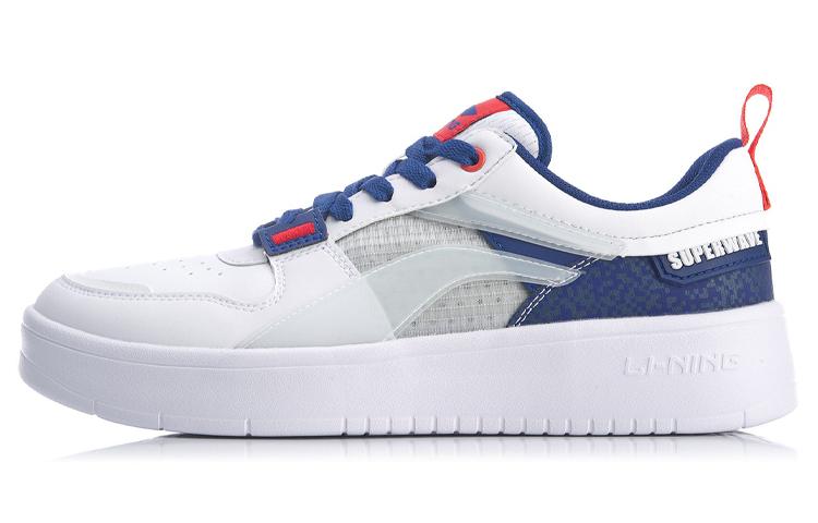 Li Ning Superwave Lite Slip Resistant Lightweight Non slip Lightweight Low top Skateboard Shoes Men s White Blue AGCQ063-1 43
