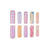 24pcs Press-On Nails Set Women - Long Style 3D Embellished Acrylic Nail Tips With Gel Adhesive Jelly Glue Options