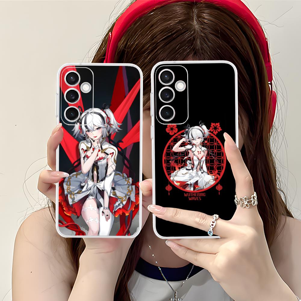 Wuthering Waves Camellya Phone Case for Samsung Galaxy S25 S24 S23 S22 S21Plus FE Ultra Clear Colorful Cover Cellphones Pretty