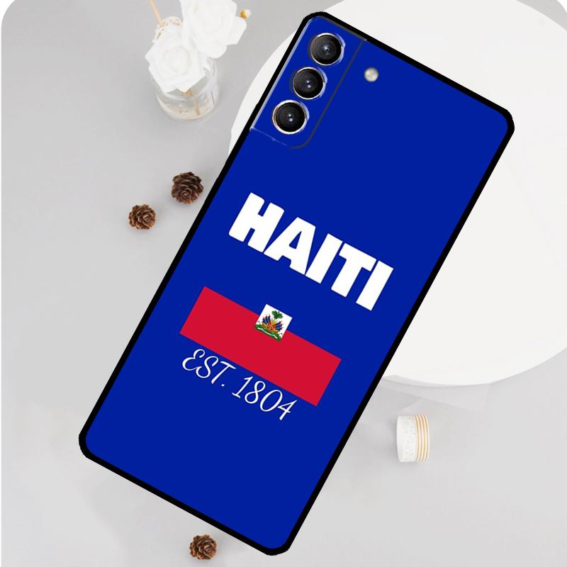 Vintage Haiti Haitian Flag Phone Case For Samsung Galaxy S25 S26 Ultra S20 S21 S22 S23 S24 S10 Plus S25 FE Funda Cover