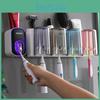 Accessories Bathroom Organizer Holder Toothbrush Automatic Toothpaste Dispenser Holder Teethbrush Wall Mount Rack Tools Set