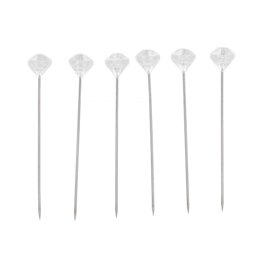 300Pcs Clear Crystal Rhinestone Head Pins Straight Shank Floral Wedding Pins Bouquet Decoration
