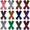 Striped Elbow Gloves Women Emo Gloves Winter Warm Long Sleeves Gloves Women Fingerless Stripe Hip-Hop Knitted Elbow Mittens