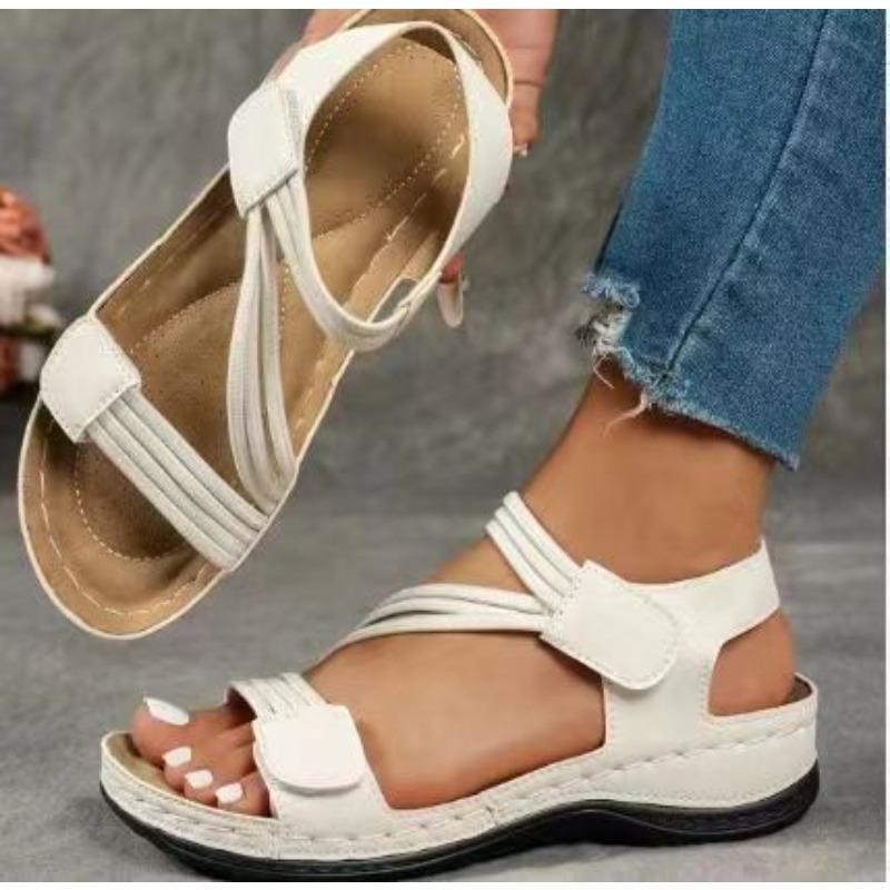 New Thick-soled Velcro Flip-flops for Women, Suitable for Intense Exercise, Large Size Beach Shoes