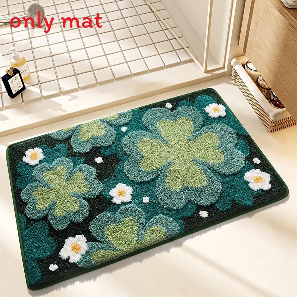 Sweet Flower Pattern Plush Absorbent Floor Mat Carpet For Home