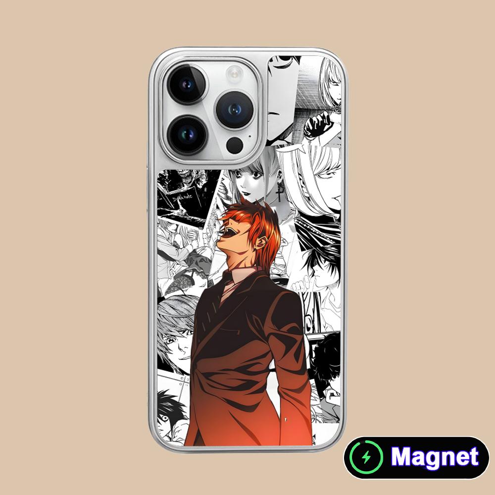 

Death Note Kira Light Silver Plating Magsafe Mobile Phone Case for iPhone 17 16 15 14 13 12 11 Air Pro Max Plus Colorful Cover iPhone 11