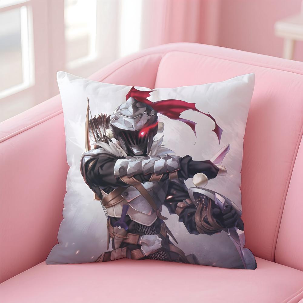 Handsome Anime Goblin SlayerCartoon Cushion Cover Pillow Case Soft Skin Friendly Fabric  Concealed Zipper