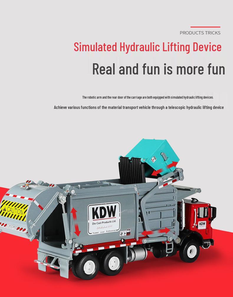 Boxed Cadywell 625040 Alloy Material Handler Car Model - Garbage Transport Engineering Vehicle