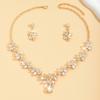 Crystal Earrings Shining Necklace Bridal Rhinestone Jewelry Set  Banquet