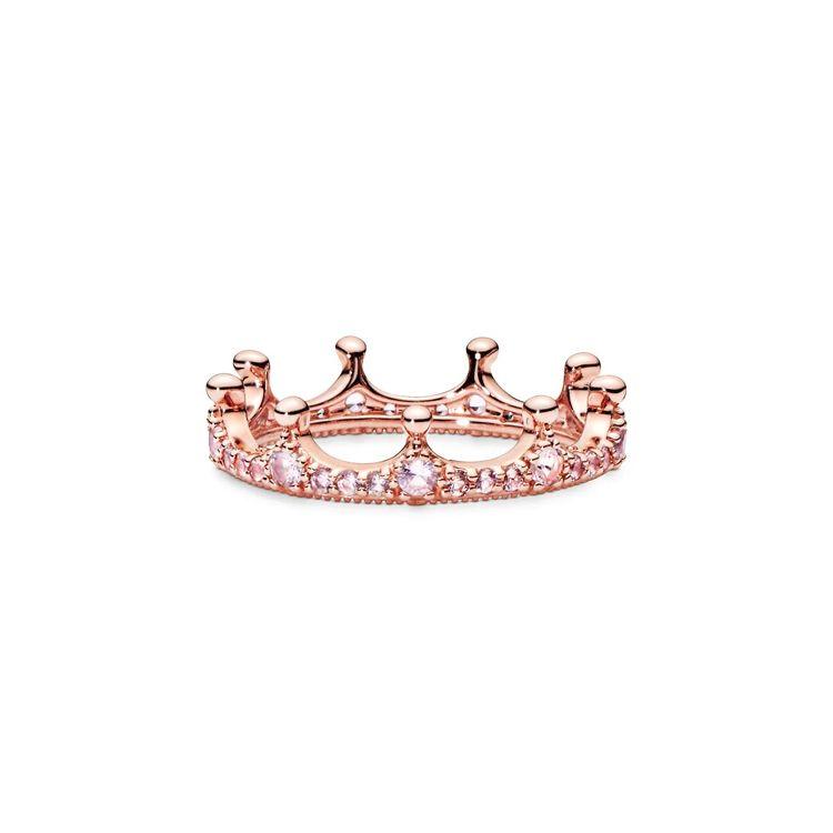 Pandora Pink Sparkling Magic Crown Ring Women ring Rose-Gold 187087NPO Box,48