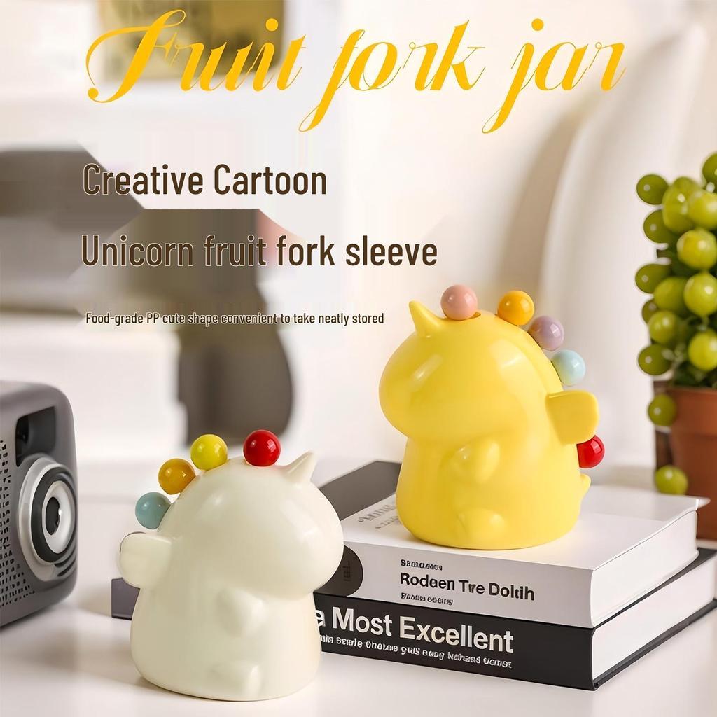 Creative Colorful Unicorn Dessert Fork Set - Cute Cartoon Stainless Steel Cake Ornaments