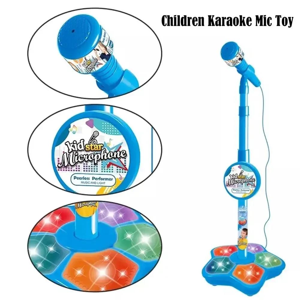 Kinder Rock'n'Roll Mikrofon mit Ständer Karaoke Lied Musikinstrument Spielzeug Gehirntraining Pädagogisches Spielzeug Geburtstagsgeschenk Mädchen Junge