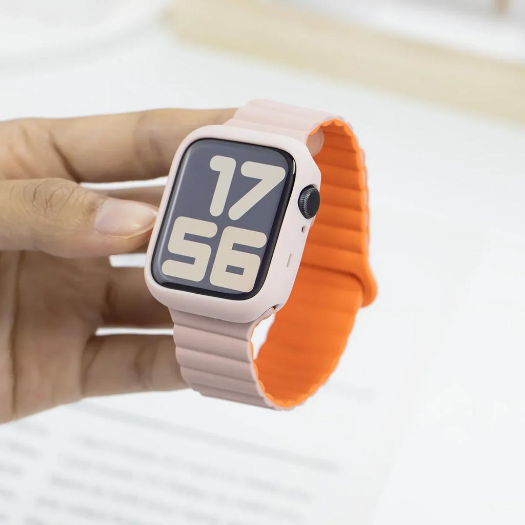 Koreanisch Niedliches Silikonarmband + Hülle Für Apple Watch Armband 44mm 45mm 49mm 42mm 40/38mm 41MM Frauenarmband Für iWatch 9 7 8 6 5 4 SE