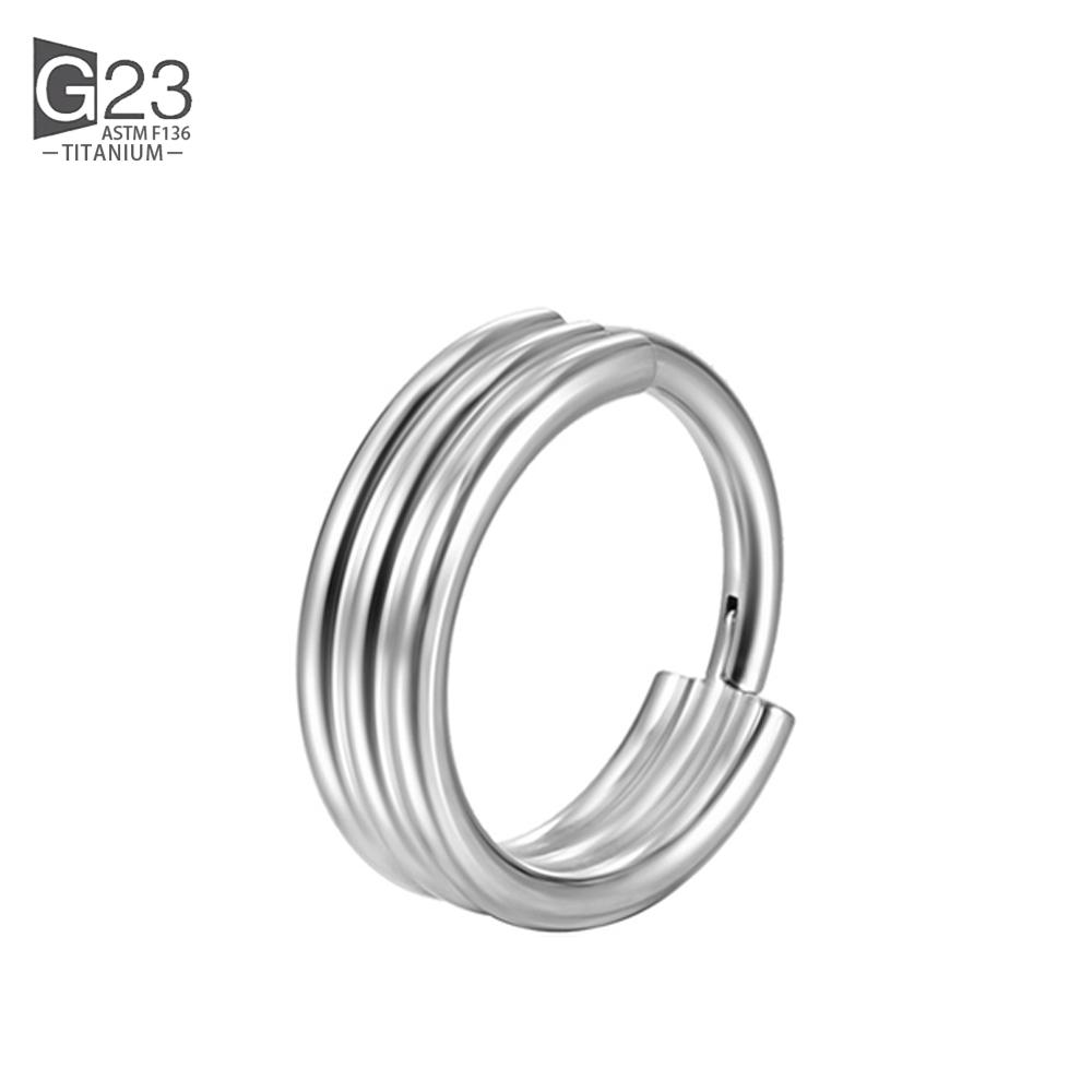 G23 Titan Piercing Doppellagig Dreifach Gestapelt Scharniert Zirkon Nasenring Helix Knorpel CZ Kleiner Knorpel Septum Clicker