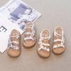 Girls Sandals Soft Comfortable Children Beach Shoes Open Toes 2025 Summer New Kids Princess Shoes Shiny Crystal Beadings Sweet