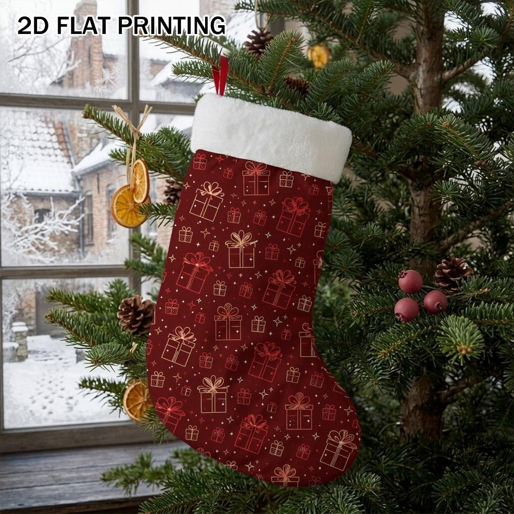 Christmas decoration fireplace hanging stocking 1pc 1pcs Elegant Minimalist Hanging Stocking Suitable for Chri