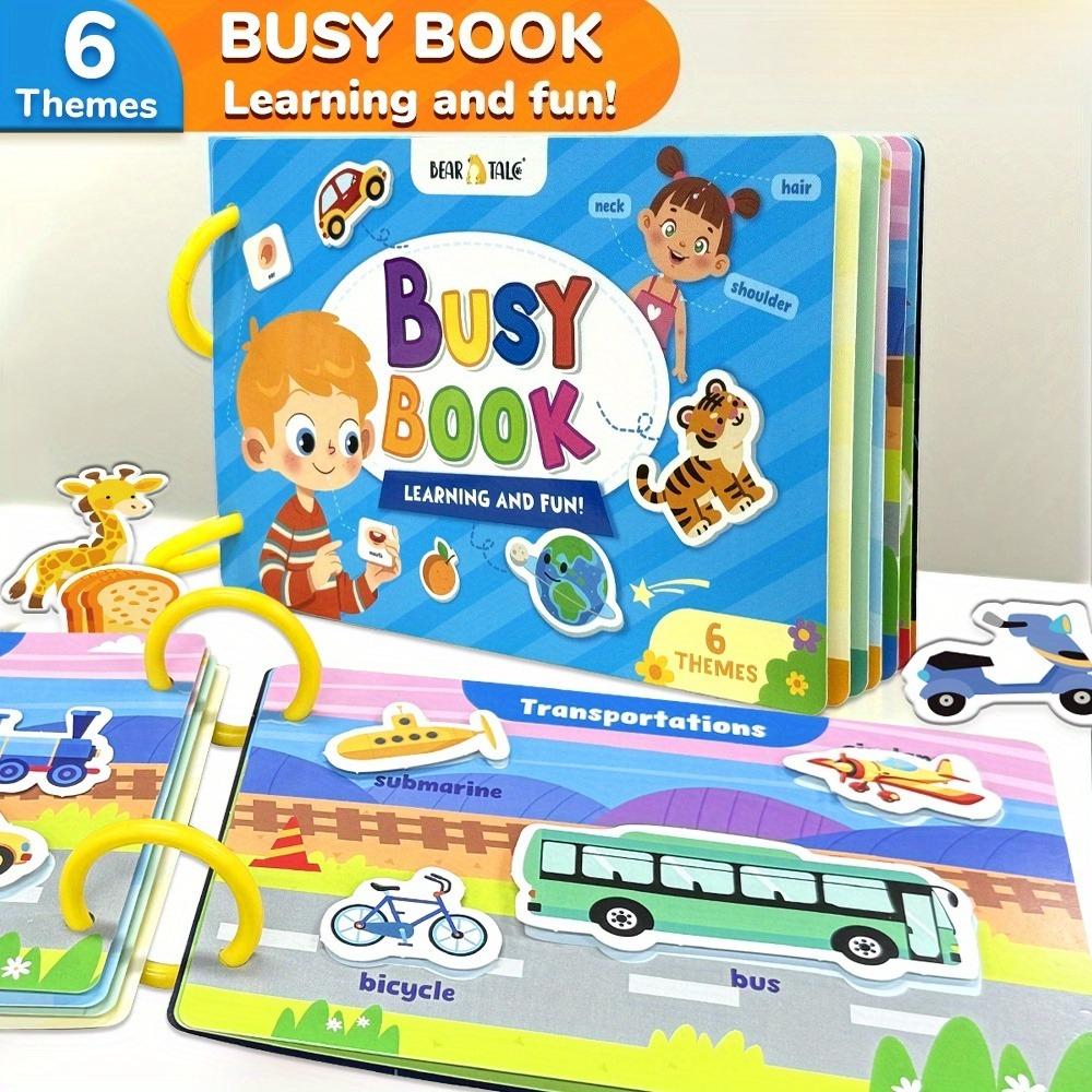 DIY Montessori Busy Book for Toddlers Quiet Book for Kids with 6 Themes Animal Preschool Learning Activities Educational Toys