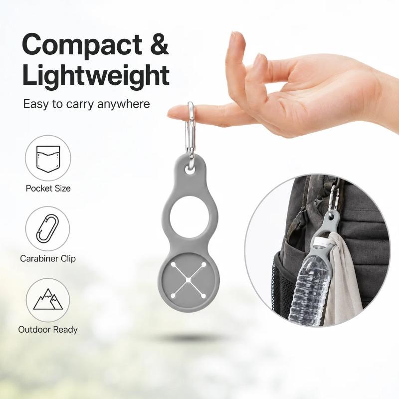 Outdoor Silikon Flaschen Schnalle Karabiner Wasserflaschenhalter Clip, Tragbarer Getränkeflaschen Aufhänger für Rucksack Camping Wandern Radfahren Reisen
