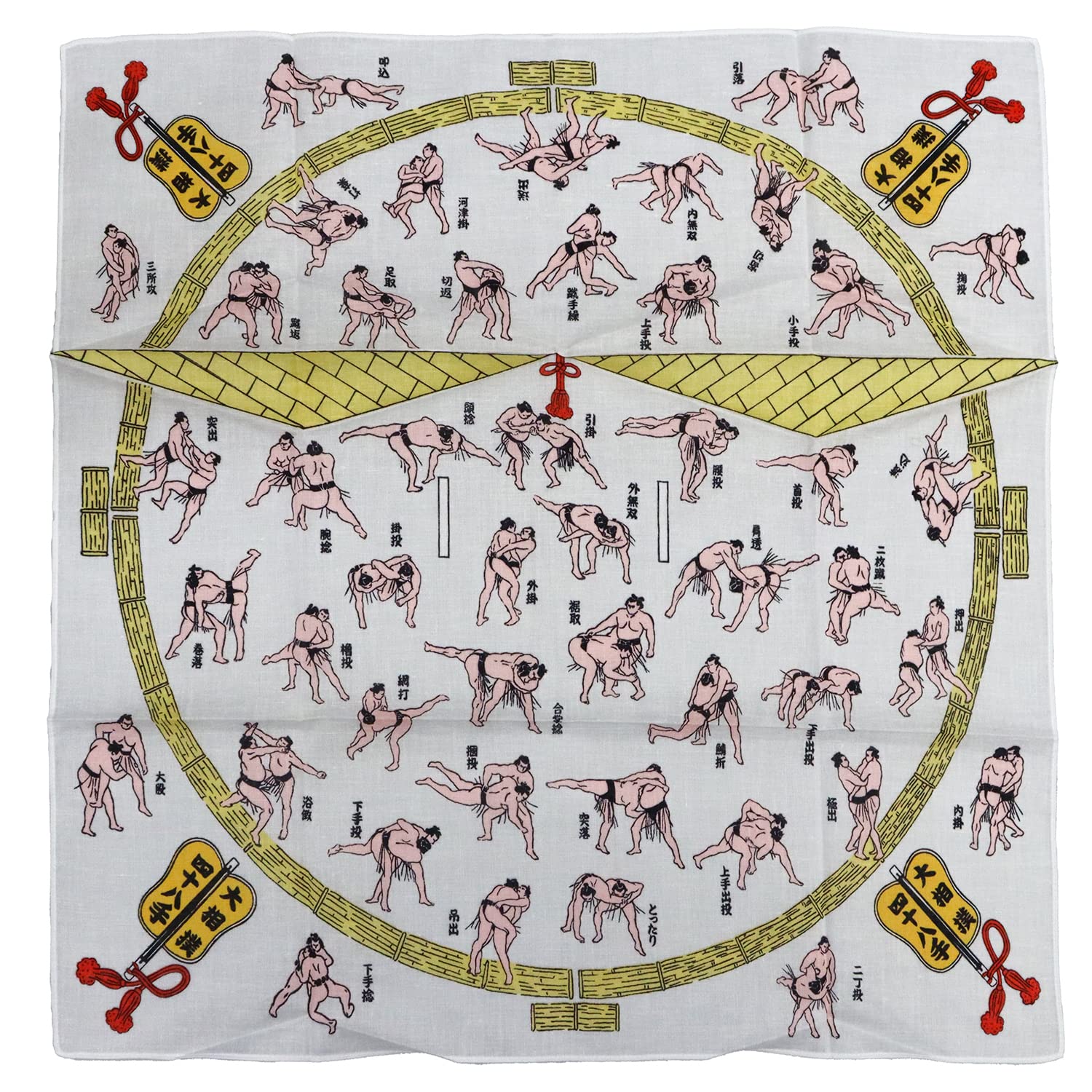 

Сделано в Японии Банданы Сумо (Иллюстрации 48 приемов сумо) Пакет из 10 (Для коммерческого использования)