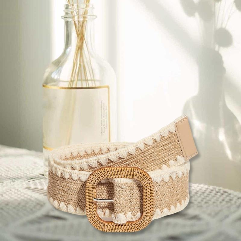 Hot Girl Belt Elegant Wide Waist Belt for Jeans Dresses Club Woven Belt