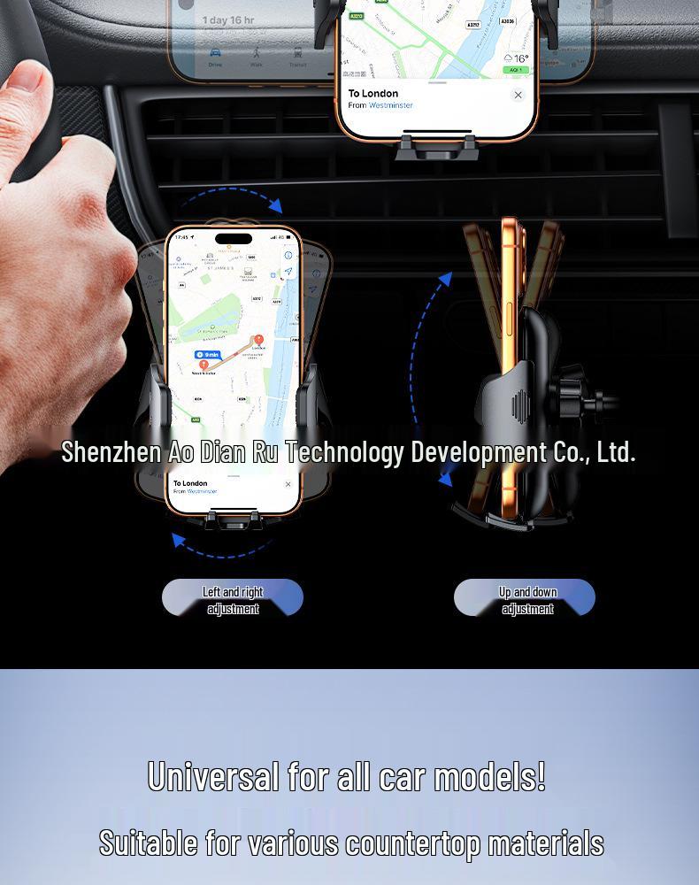 Universal Car Phone Holder with Suction Cup - Compatible with Dashboard, Glass, and Console for Telescopic Navigation.