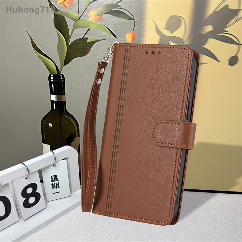 For Boost MobIle Celero 3 SC Summit 5 SN339D XD6U653DS 2024 5G Flip Wallet Case Leather Cover With Card Slots Hand Strap Wireless Charging