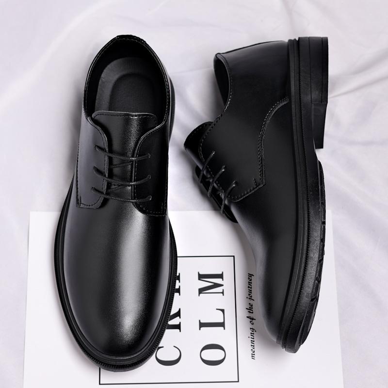 Black Leather Mens Dress Shoes Lace-up Formal Business Shoes Classic Casual Shoes Quality Handmade Wedding Party Oxfords Shoes