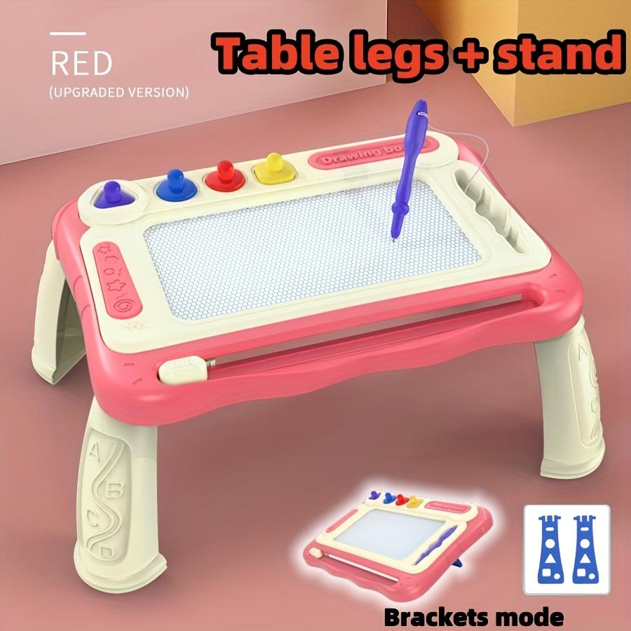 Table à dessin pour enfants, Jouets d'apprentissage pour la petite enfance, Cadeaux parfaits pour les garçons et les filles(4 Tampons+1 Pinceau+4 Supports)