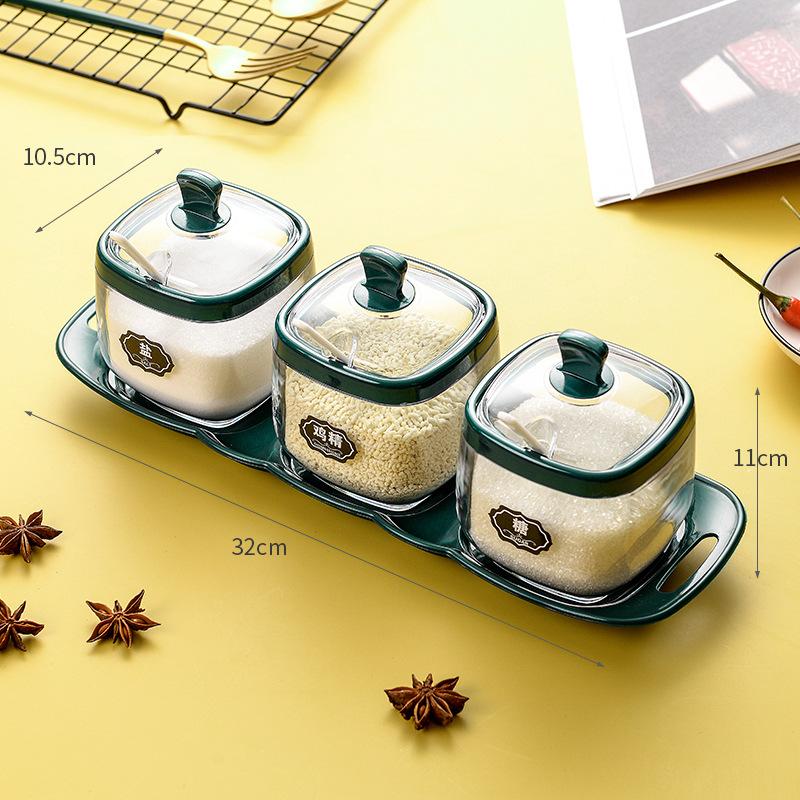 Kitchen Light Luxury Salt Monosodium Glutamate Seasoning Box Salt Shaker Seasoning Combination Set Seasoning Bottle Can