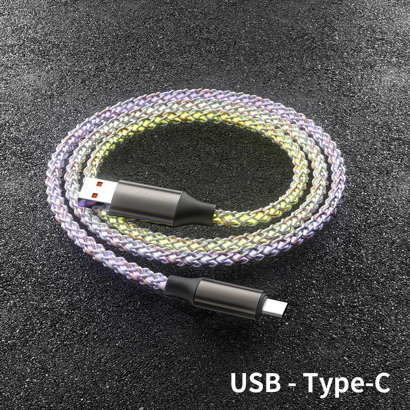 RGB Gradient Fast-Charging Data Cable - 3-in-1 with Running Light
