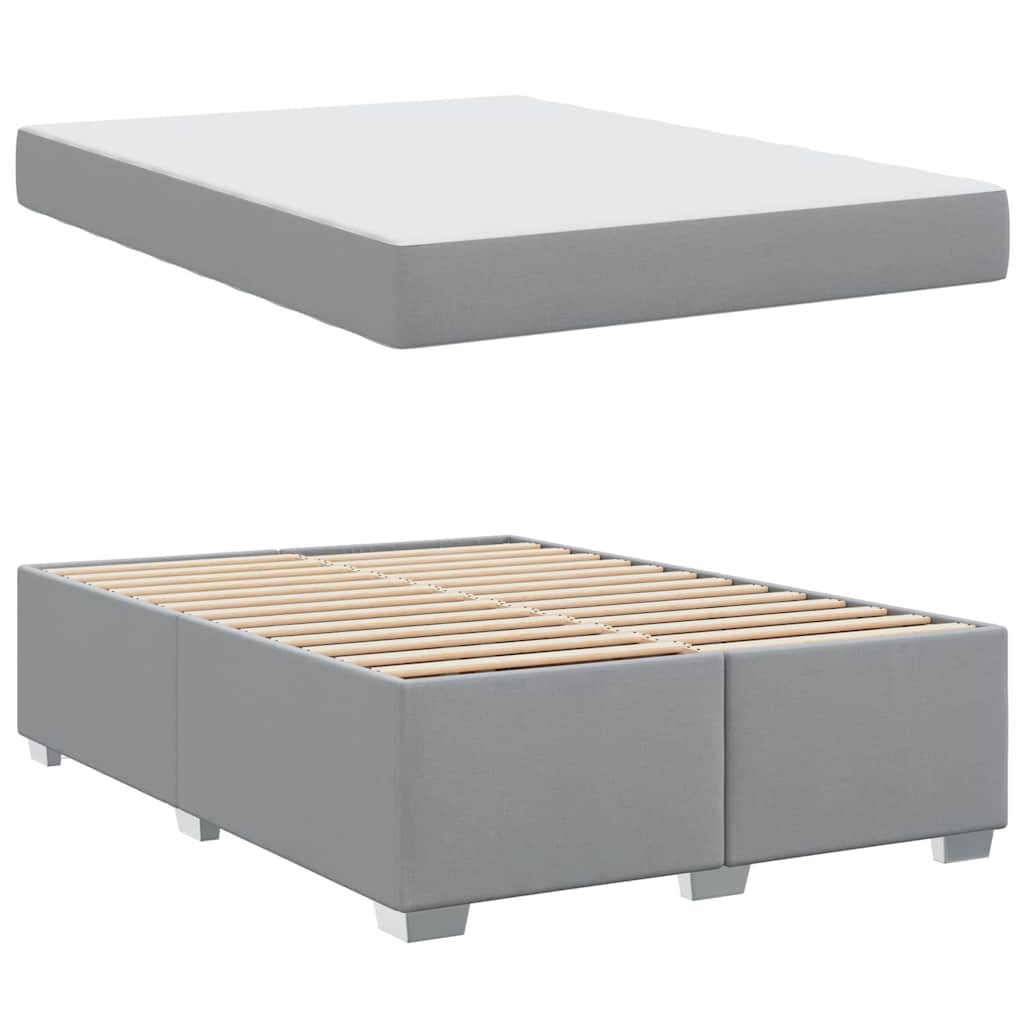 Bed Frame with Mattress Light Grey 140 X 200 Cm Fabric