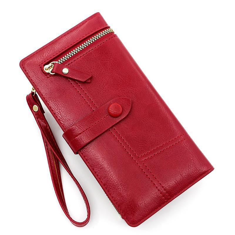 Portfele Damskie Świeży Styl Długi Portfel, Skórzany Etui na Karty, Portmonetka, Kopertówka