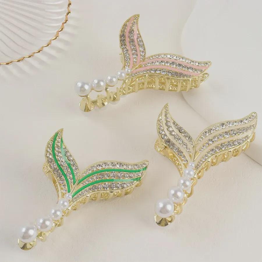 Korean Pearl Fishtail Mermaid Hair Clip - Elegant Princess Style, Large & Niche Design