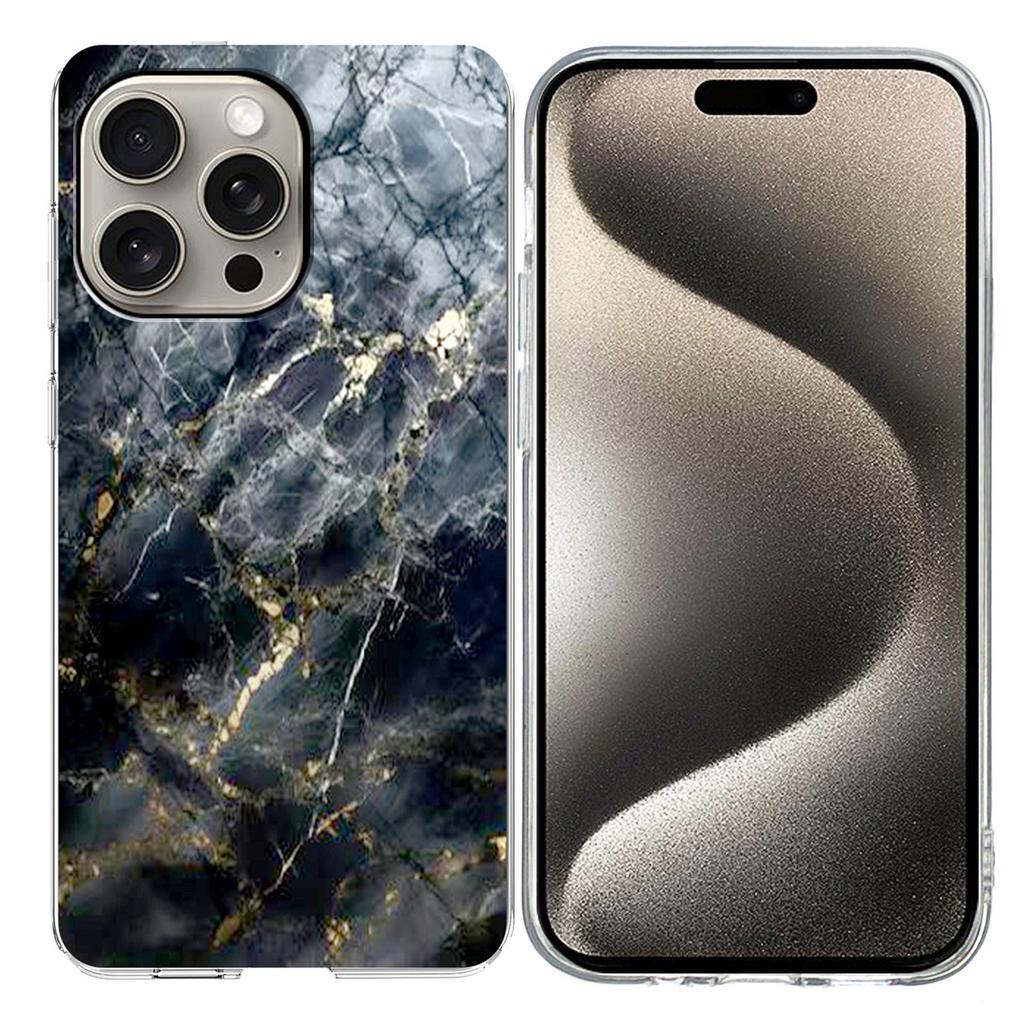 For iPhone 15 Pro Max Case Marble Pattern Printing Soft TPU Phone Cover