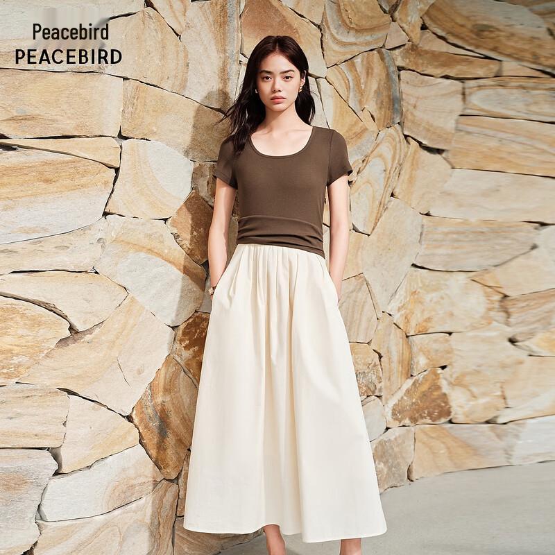 PEACEBIRD Simple Commuter A-Line Dress AAFAG212S L