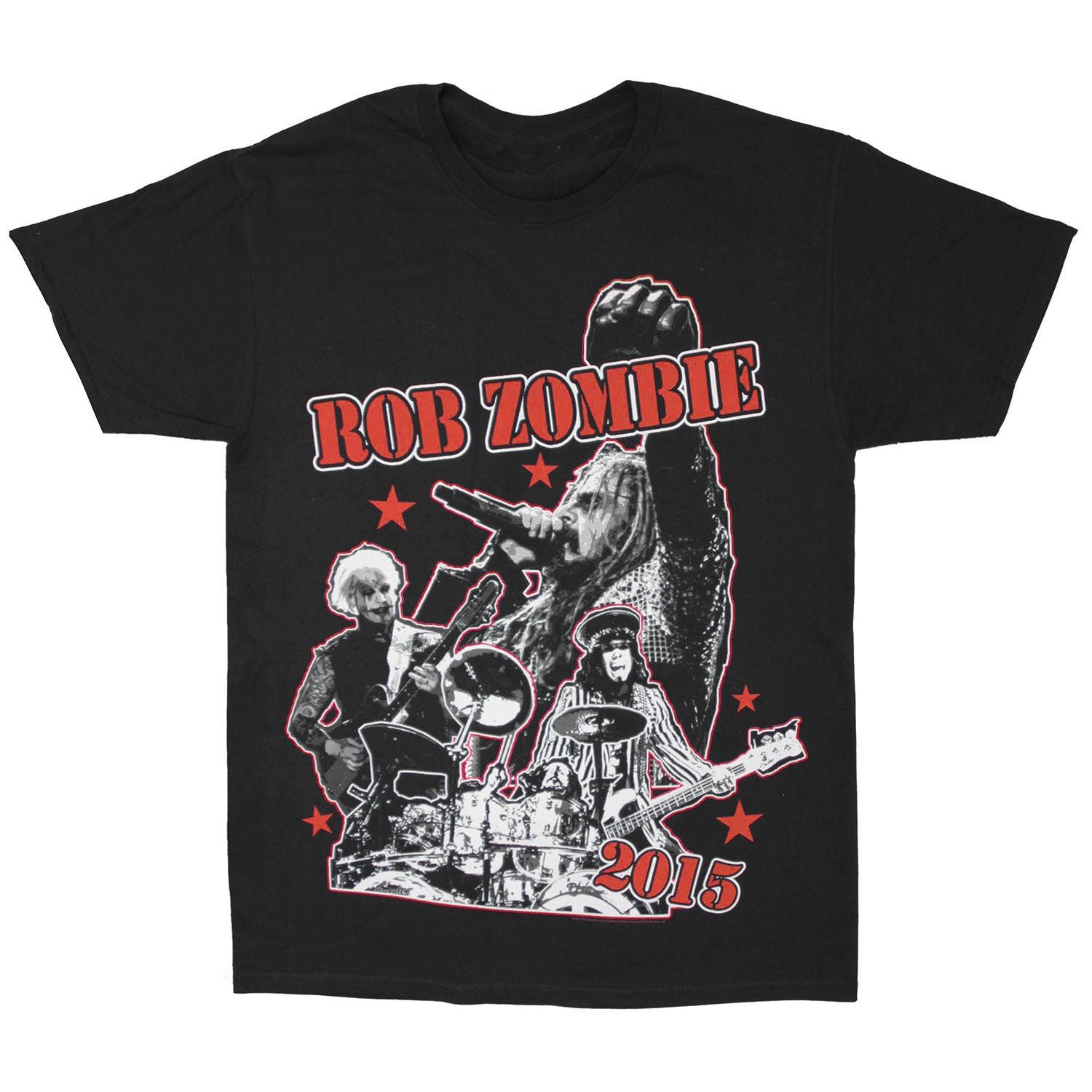 Men s Rob Zombie Live 2015 T-shirt Small black L